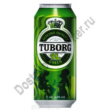 Пиво Туборг Грин 4,6% ж/б 0,45л 