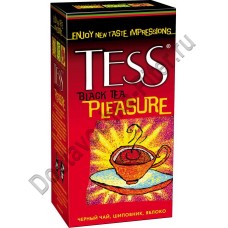 Чай TESS Pleasure черный шиповник яблоко 100г