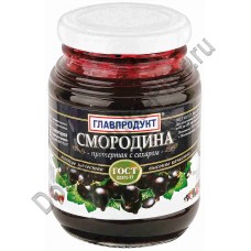 Черная смородина Главпродукт протертая с сахаром 330г ст/б