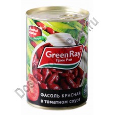 Фасоль красная Green Ray в томатном соусе 425г ж/б