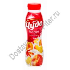 Йогурт питьевой ЧУДО персик/абрикос 2,4% 270г бут