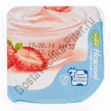 Продукт йогуртный пастеризованный Нежный 1,2% с соком клубники 100г