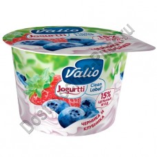 Йогурт ВАЛИО 2,6% черника-клубника 180г