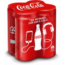 Напиток Coca-Cola б/алк газ 4х0,33л ж/б