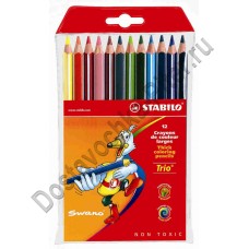 Stabilo Trio. Набор цветных карандашей 12 цв.