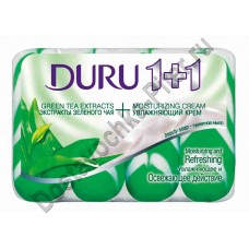 Мыло туалетное DURU 1+1 Крем+Зеленый чай экопак 4x90г