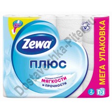 Туалетная бумага Zewa Plus белая 2сл 12шт