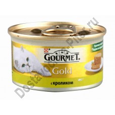 Корм д/взрослых кошек Gourmet Gold полнорационный кролик 85г 