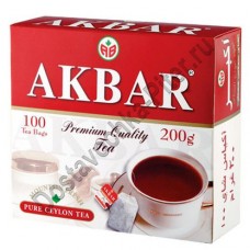 Чай AKBAR черный Ceylon 100 пакетиков