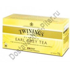 Чай TWININGS черный Эрл Грей 25 пакетиков