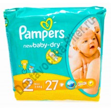 Подгузники Памперс New Baby Мини 2 (3-6кг) 27шт.
