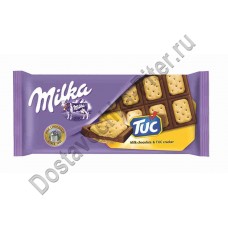 Шоколад Milka молочный с соленым крекером TUC 87г
