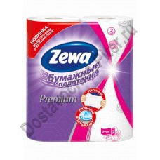 Кухонные полотенца Zewa Премиум Белые/Декор 2сл 2рул