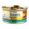 Корм д/взрослых кошек Gourmet Gold полнорационный цыпленок/лосось 85г конс