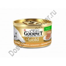 Корм д/кошек Gourmet Gold утка/морковь/шпинат по-французски 85г